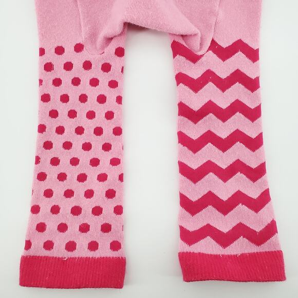 Doodle Pants Girl Pink Monster Leggings Chevron Polkadot Legs Small 3-12 Months - Picture 7 of 7